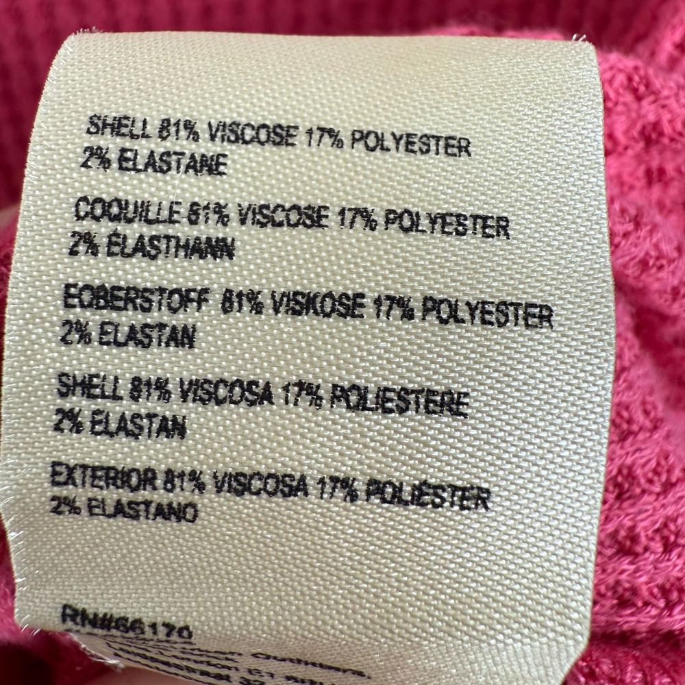 Pilcro Anthropologie Waffle Knit Ruffle Sleeve Top Women Large Pink V-Neck - Picture 6 of 7